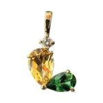 heart shape two stone necklace