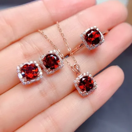 Natural Garnet Jewelry gift set