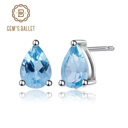 Blue Topaz Stud Earrings