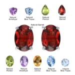 Natural Garnet Stud Earrings - Image 9