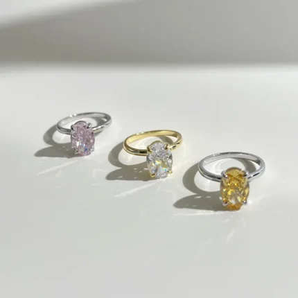 Top quality 8A CZ colorful diamond shinny ring