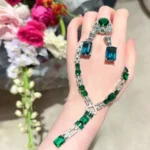 Gabrielle Emerald Green Cuba jewelry set