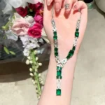 Gabrielle Emerald Green Cuba jewelry set - Image 3