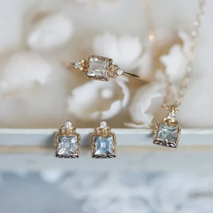 natural aquamarine Jewelry set