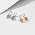 natural amethyst earring