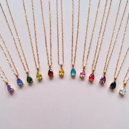 birthstone zirconia necklace