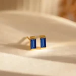 Birthstone colorful zirconia retangle stud - Image 3