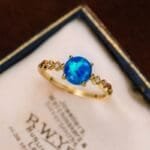 Natural Blue Opal Ring - Image 3