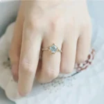 natural blue topaz cross flower set - Image 4