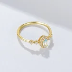 Natural sky-blue Topaz 925 sterling sliver fashion ring - Image 5