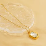 square diamond zirconia necklace - Image 2