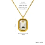 square diamond zirconia necklace - Image 4