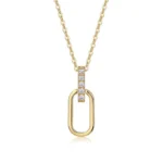 U shape Moissanite Gold vermeiled 925 silver necklace - Image 5