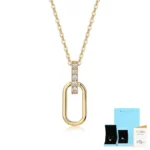 U shape Moissanite Gold vermeiled 925 silver necklace - Image 4