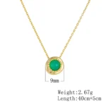 Natural green agate 925 Sterling silver necklace - Image 3