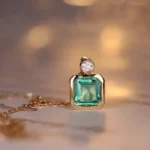 s925 sterling silver emerald pendant clavicle chain denpant - Image 5