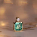 s925 sterling silver emerald pendant clavicle chain denpant - Image 4