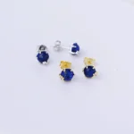 Natural blue lazurite stud earring - Image 7