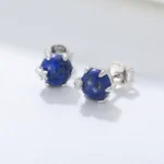 Natural blue lazurite stud earring - Image 5