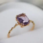 Purple Amethyst square wave adjustable ring
