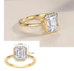 High quality Moissanite Square gold ring - Image 3