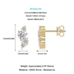 Multi-stones moissanite stud earring - Image 2