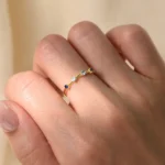 Multi blue stone 5A cz 925 sterling silver ring - Image 4