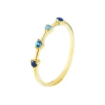 Multi blue stone 5A cz 925 sterling silver ring - Image 3