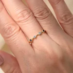 Multi blue stone 5A cz 925 sterling silver ring - Image 2