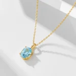natural blue topz necklace