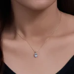 Natural sky-blue topz 925 silver necklace - Image 4
