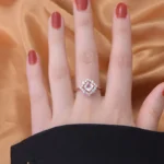 Natural pink crystal Rose gold vermeiled 925 sterling silver - Image 2
