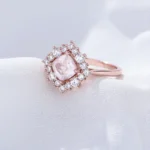 Natural pink crystal Rose gold vermeiled 925 sterling silver - Image 5