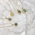 Colorful zirconia birthstone fashion clavicle chain necklace - Image 2