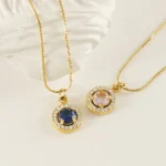 Colorful zirconia birthstone fashion clavicle chain necklace - Image 3