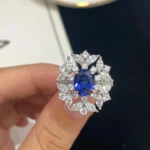 Lab-Grown Sri Lanka Sapphire 2ct cloud sharp ring - Image 2