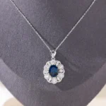 Lab-Grown Sapphire 3 carat Oval shape jewelry set - Image 6