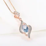 Sky blue zirconia topaz necklace