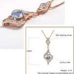 Sky blue zirconia topaz necklace - Image 3