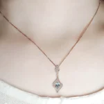 Sky blue zirconia topaz necklace - Image 2