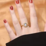 Natural sky-blue topaz hexagon ring - Image 2