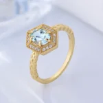 blue topaz hexagon ring