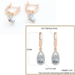 Sky-blue topaz waterdrop earring - Image 3