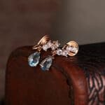 blue topaz water drop clip earrings - Image 5