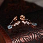 blue topaz water drop clip earrings - Image 4