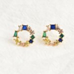 multi-color stud earring