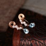 blue topaz water drop clip earrings - Image 3