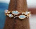 Vintage natural opal hollow pattern ring - Image 6