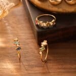 colorful zirconia gold plated birthstone ring - Image 3