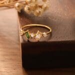 colorful zirconia gold plated birthstone ring - Image 4